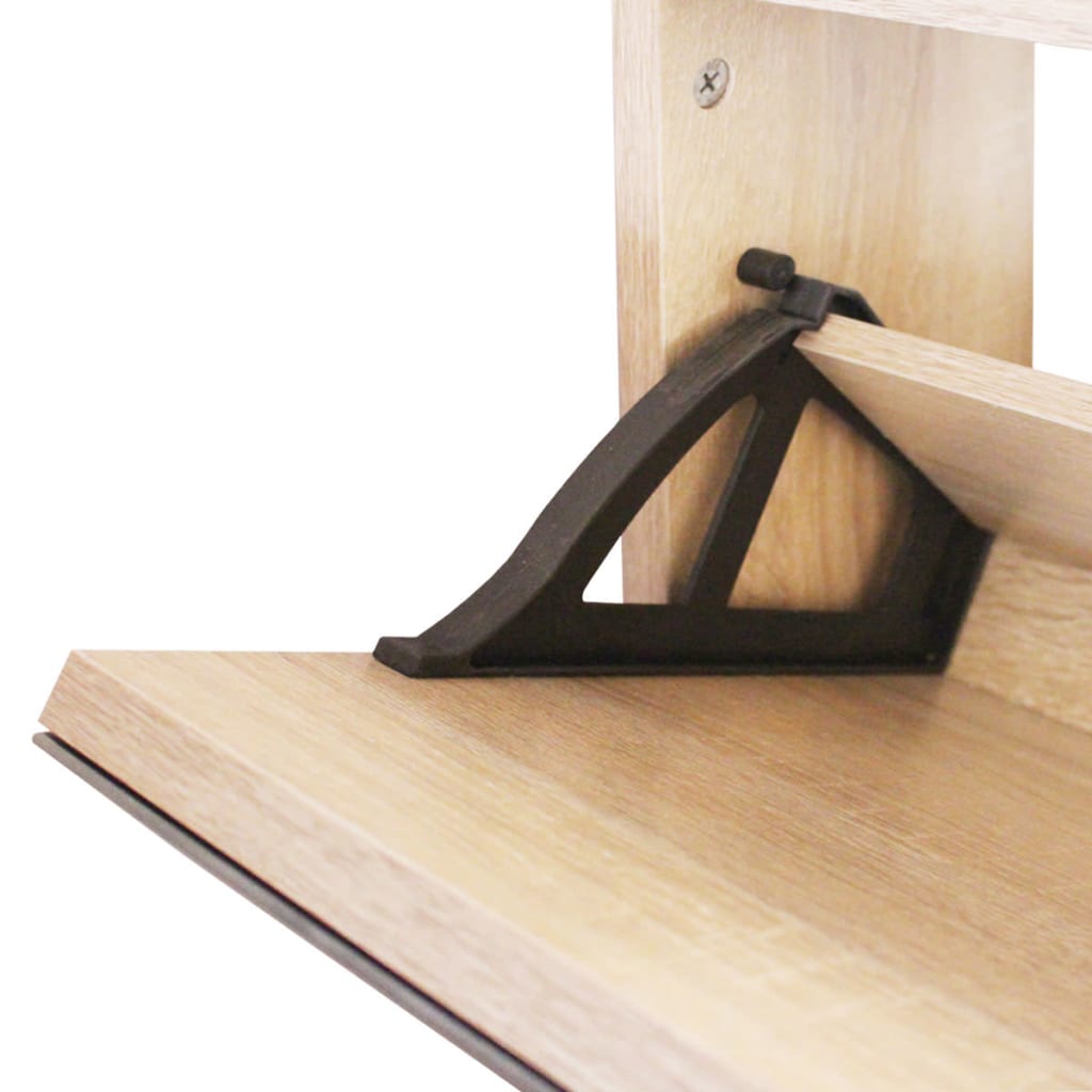 Skoskap 3 høyder speil eik 63x17x102,5 cm