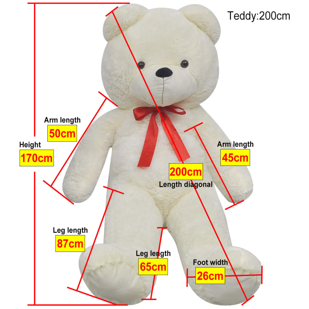 Plysjbamse hvit 170 cm