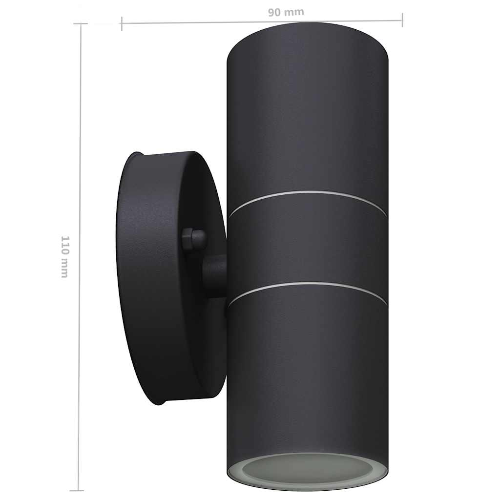 Utendørs LED Vegglamper 2 stk Rustfritt stål Oppover/Nedover