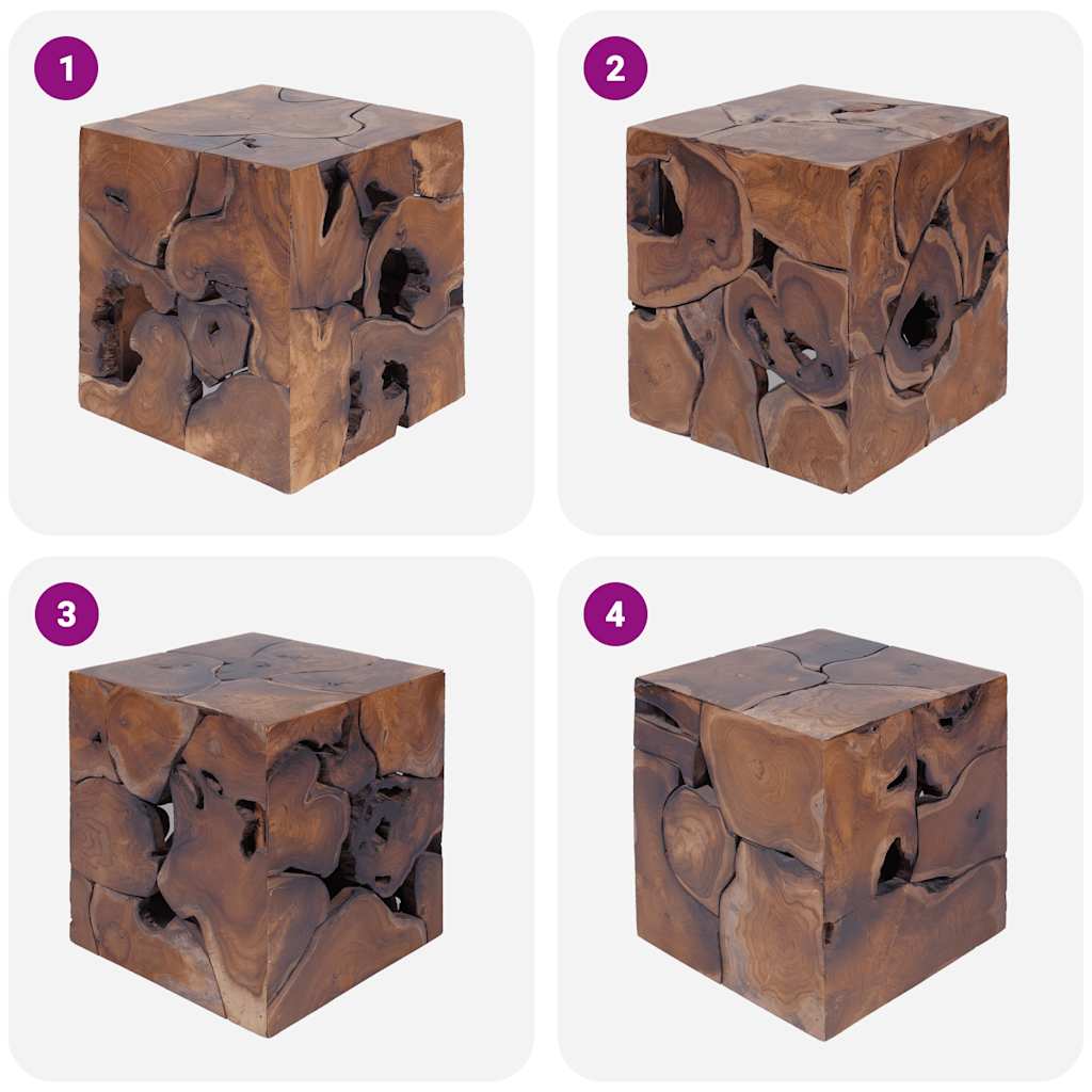 Krakk brun 40x40x45 cm heltre teak
