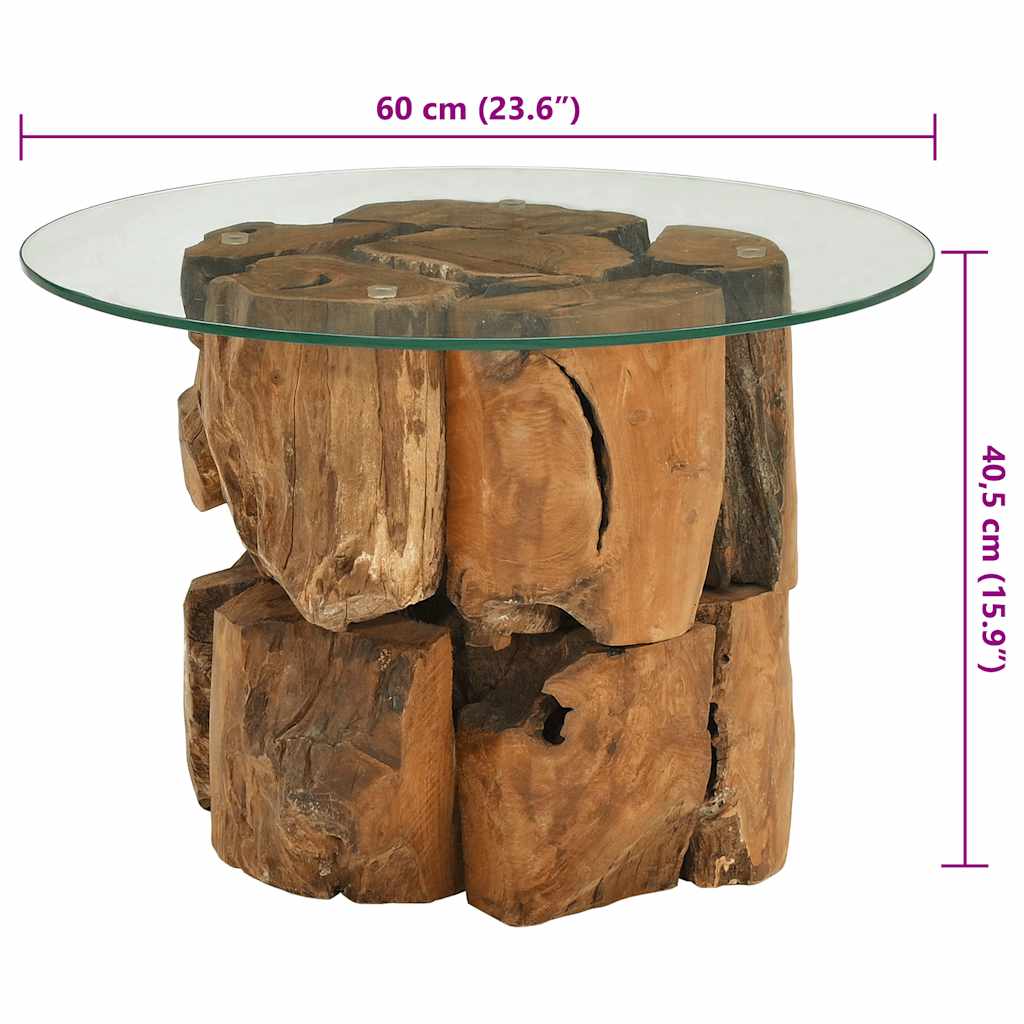 Salongbord heltre teak drivved 60 cm