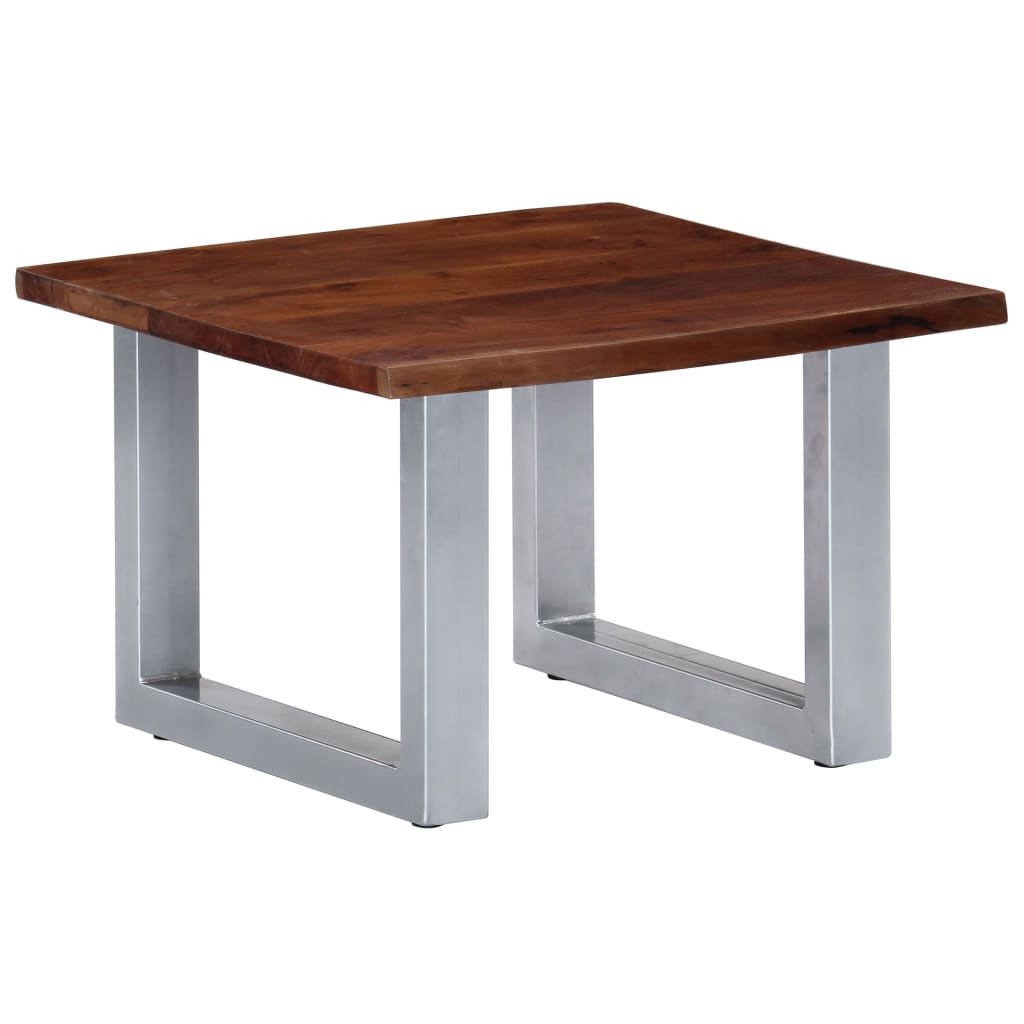 Sofabord med livlige kanter 60x60x40 cm heltre akasie