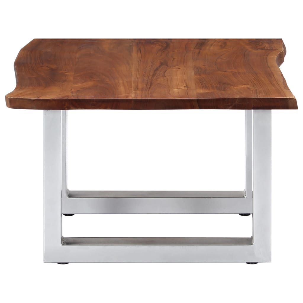Sofabord med livlige kanter 60x60x40 cm heltre akasie