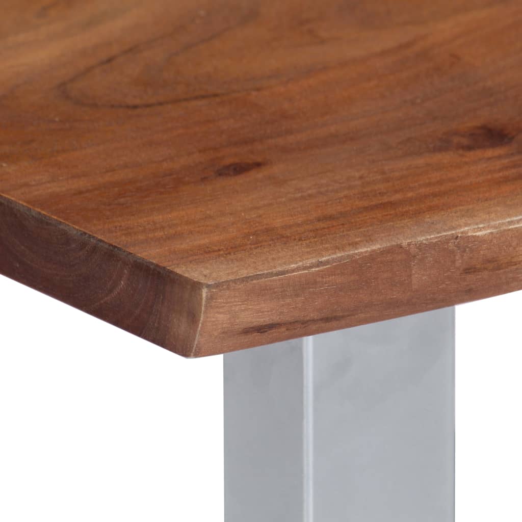 Sofabord med livlige kanter 60x60x40 cm heltre akasie