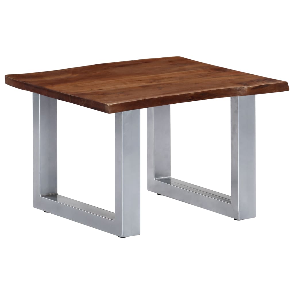 Sofabord med livlige kanter 60x60x40 cm heltre akasie