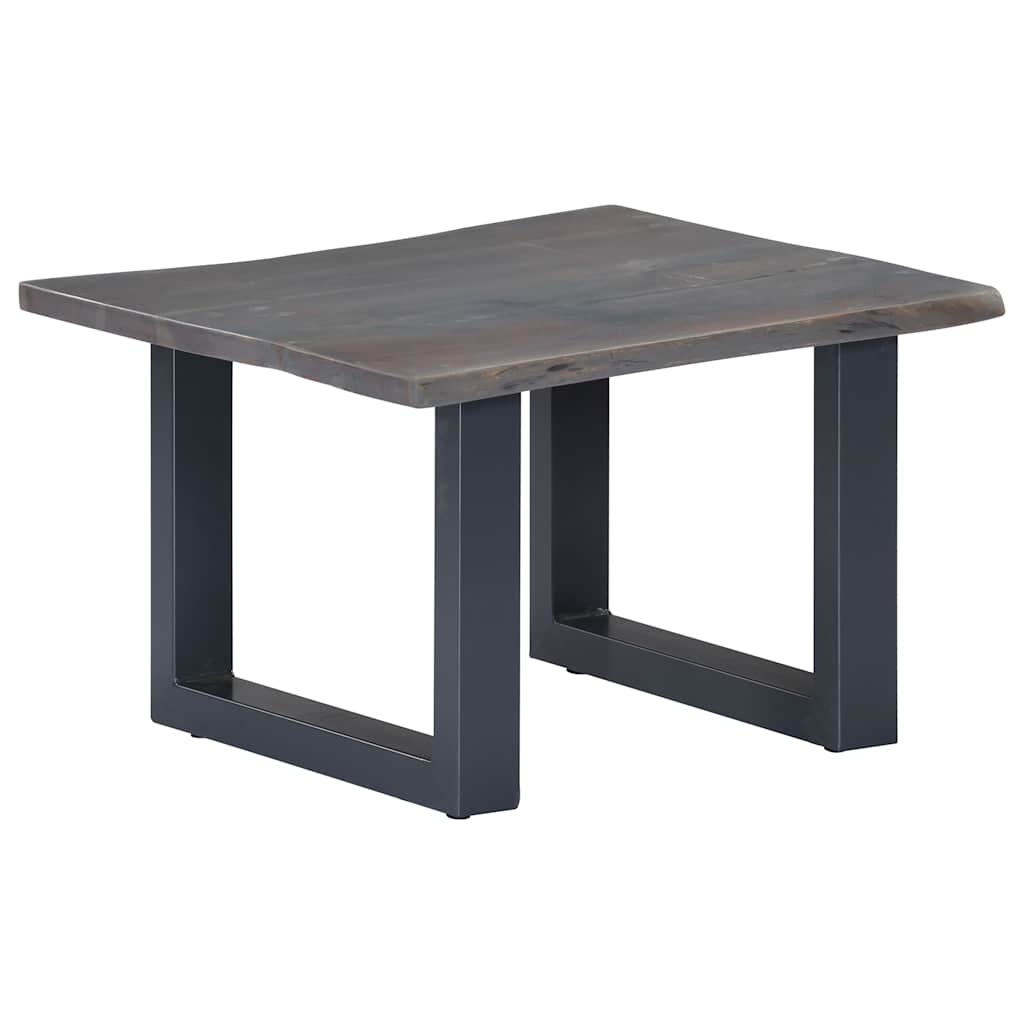 Sofabord med livlige kanter grå 60x60x40 cm heltre akasie