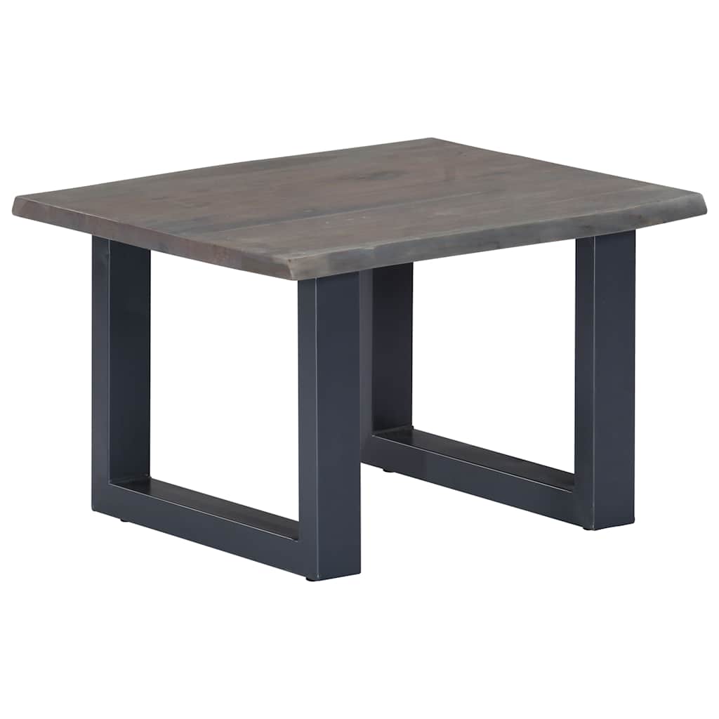 Sofabord med livlige kanter grå 60x60x40 cm heltre akasie