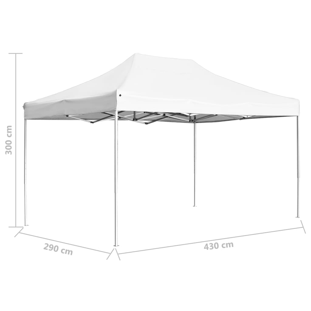 Profesjonelt foldbart festtelt aluminium 4,5x3 m hvit vidaXL