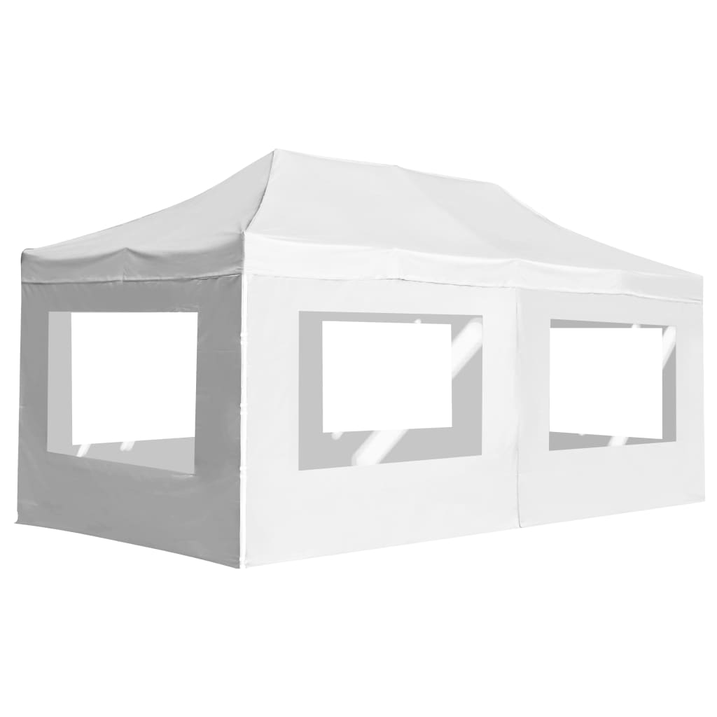 Profesjonelt foldbart festtelt med vegger aluminium 6x3 m hvit vidaXL