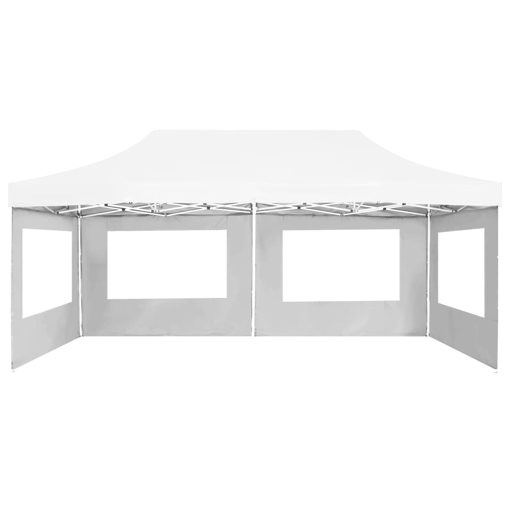 Profesjonelt foldbart festtelt med vegger aluminium 6x3 m hvit vidaXL
