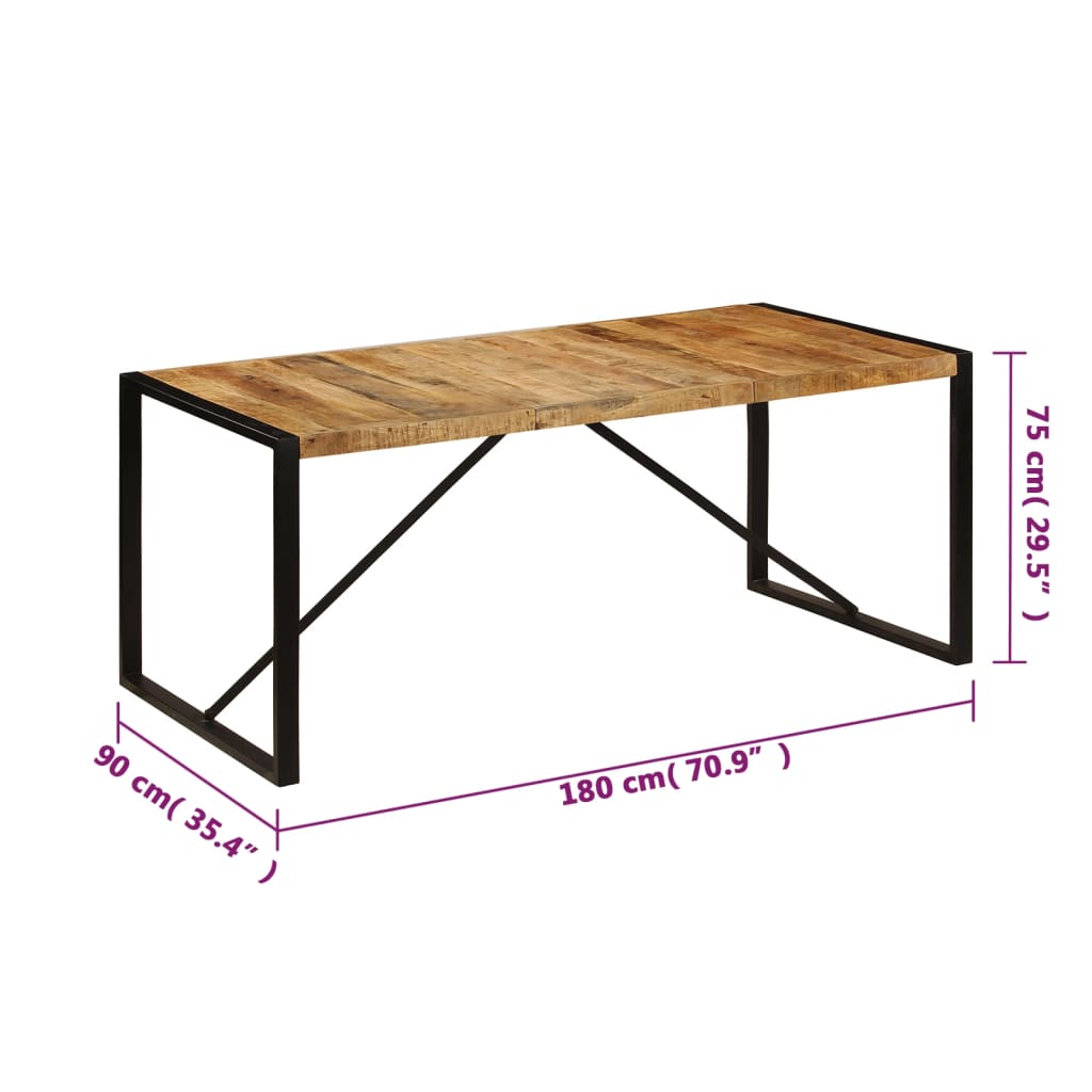 Spisebord 180x90x75 cm heltre mango