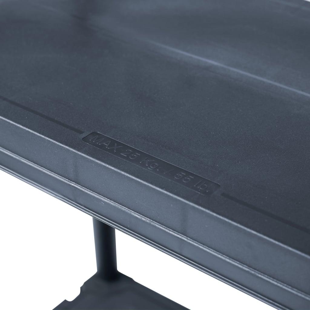 Oppbevaringshylle svart 125 kg 60x30x180 cm plast