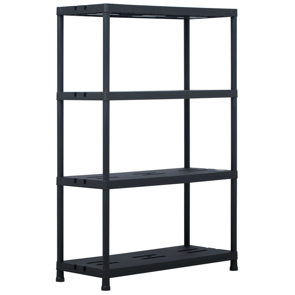 Oppbevaringshylle svart 220 kg 90x40x138 cm plast