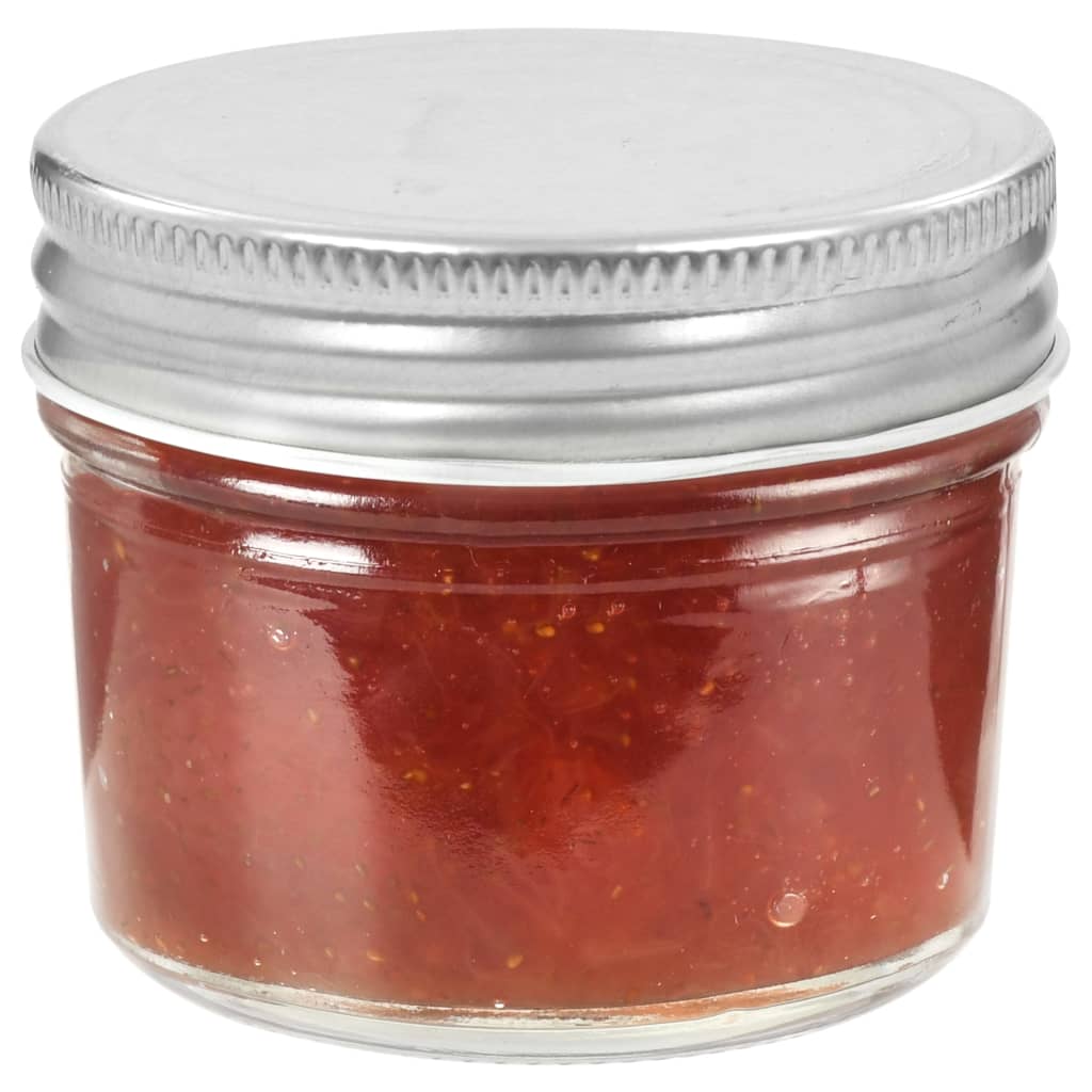 Syltetøyglass med sølve lokk 24 stk 110 ml