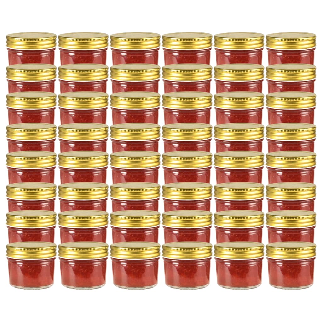 Syltetøyglass med gullokk 48 stk 110 ml