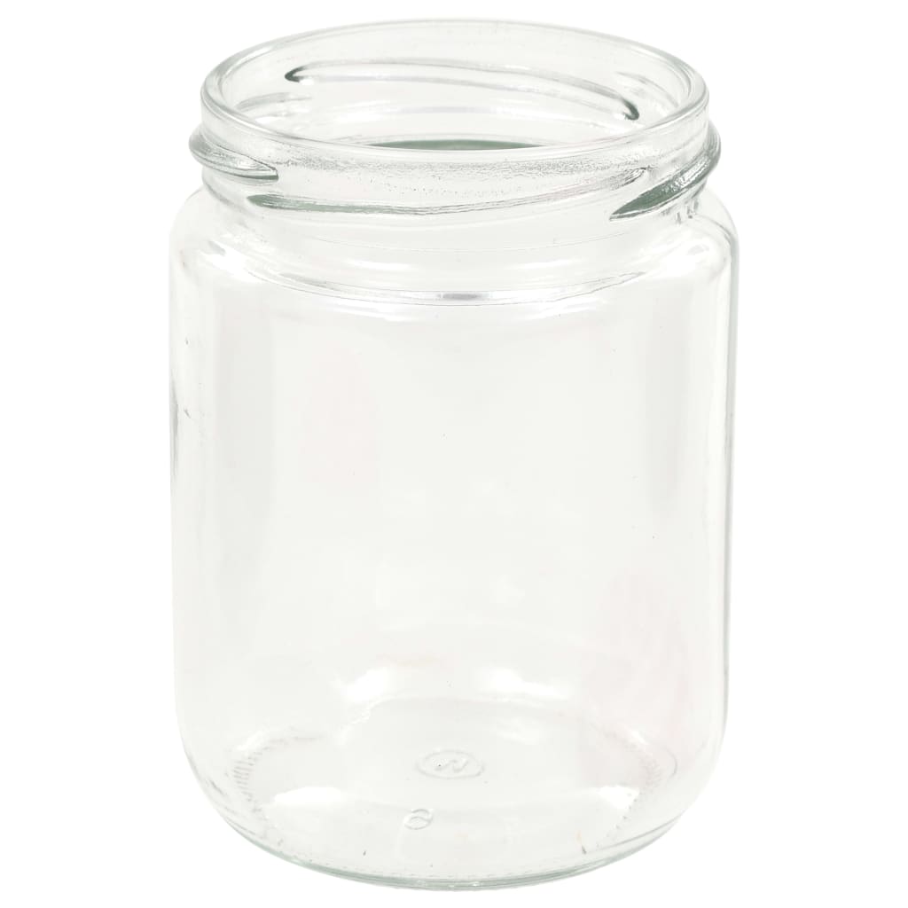 Syltetøyglass med hvite og røde lokk 96 stk 230 ml
