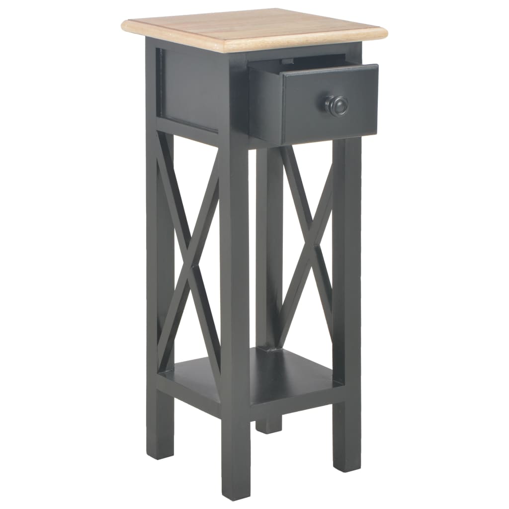 Sidebord svart 27x27x65,5 cm tre