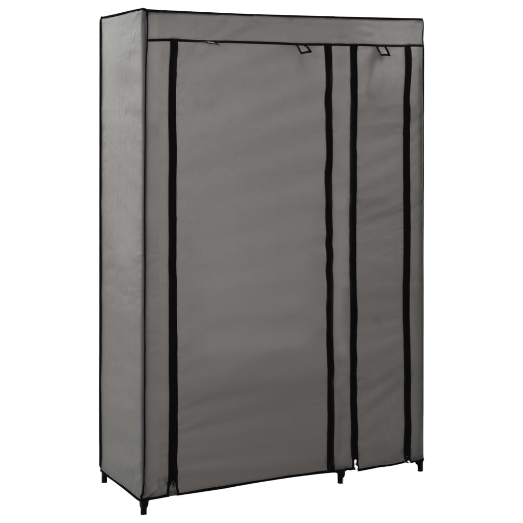 Sammenleggbar garderobe grå 110x45x175 cm stoff