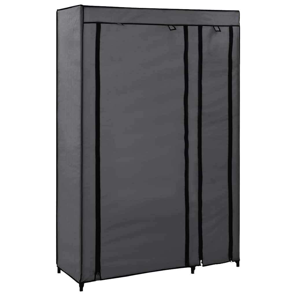 Sammenleggbar garderobe grå 110x45x175 cm stoff