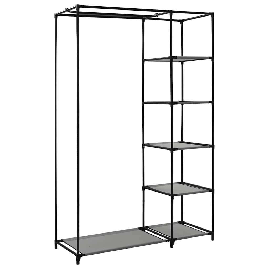 Sammenleggbar garderobe grå 110x45x175 cm stoff