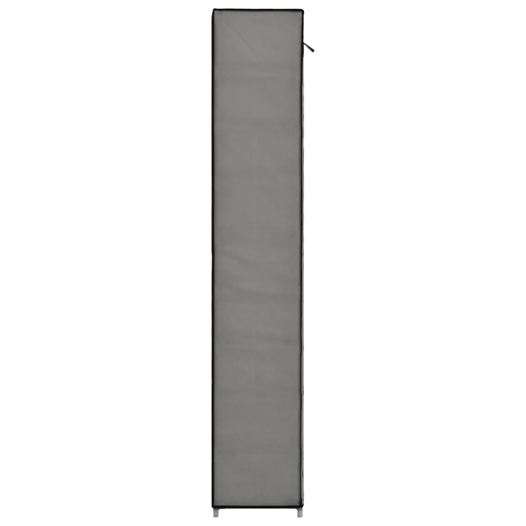 Skoskap med trekk grå 57x29x162 cm stoff