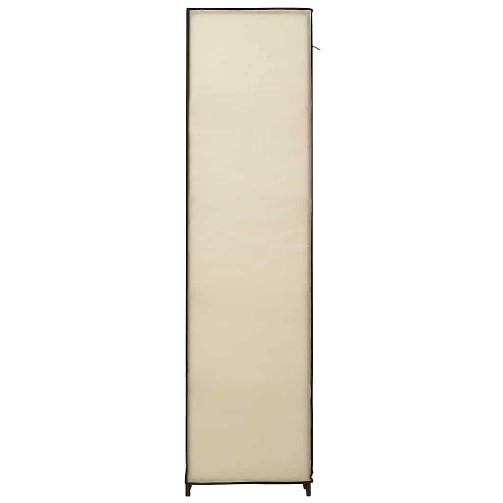 Garderobeskap med rom og stenger krem 150x45x176 cm stoff