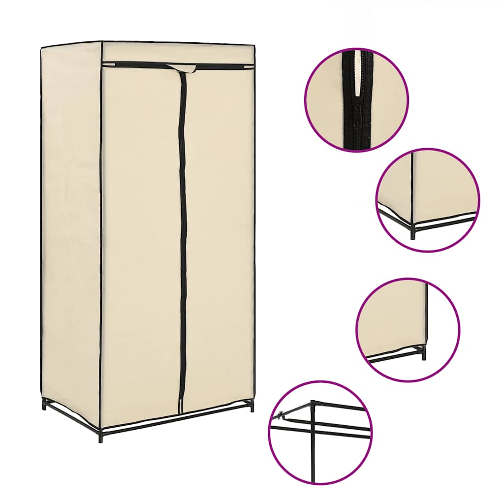 Garderobeskap krem 75x50x160 cm