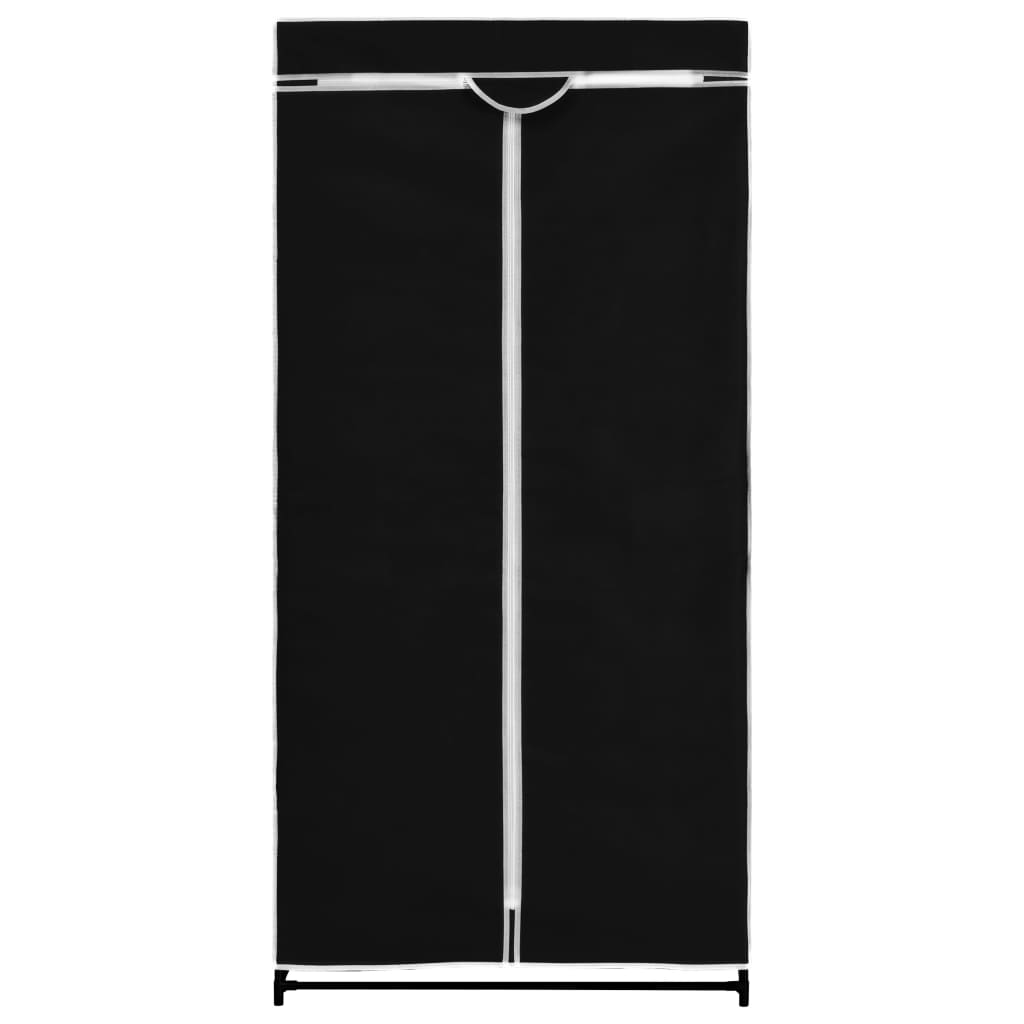 Garderobeskap 2 stk svart 75x50x160 cm