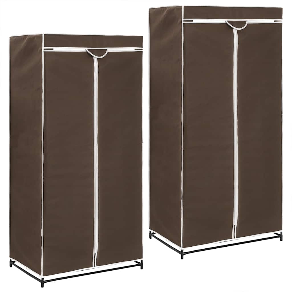 Garderobeskap 2 stk brun 75x50x160 cm