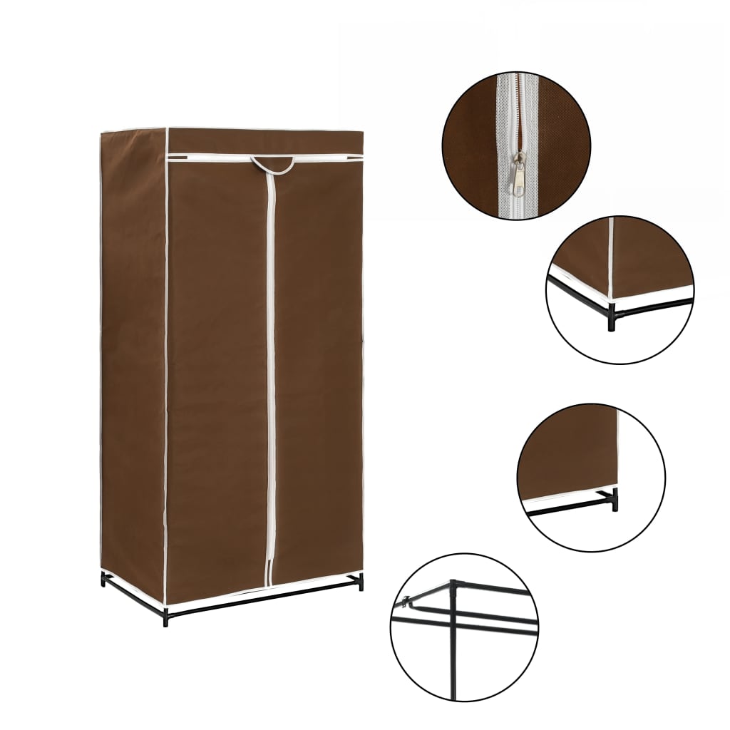 Garderobeskap 2 stk brun 75x50x160 cm