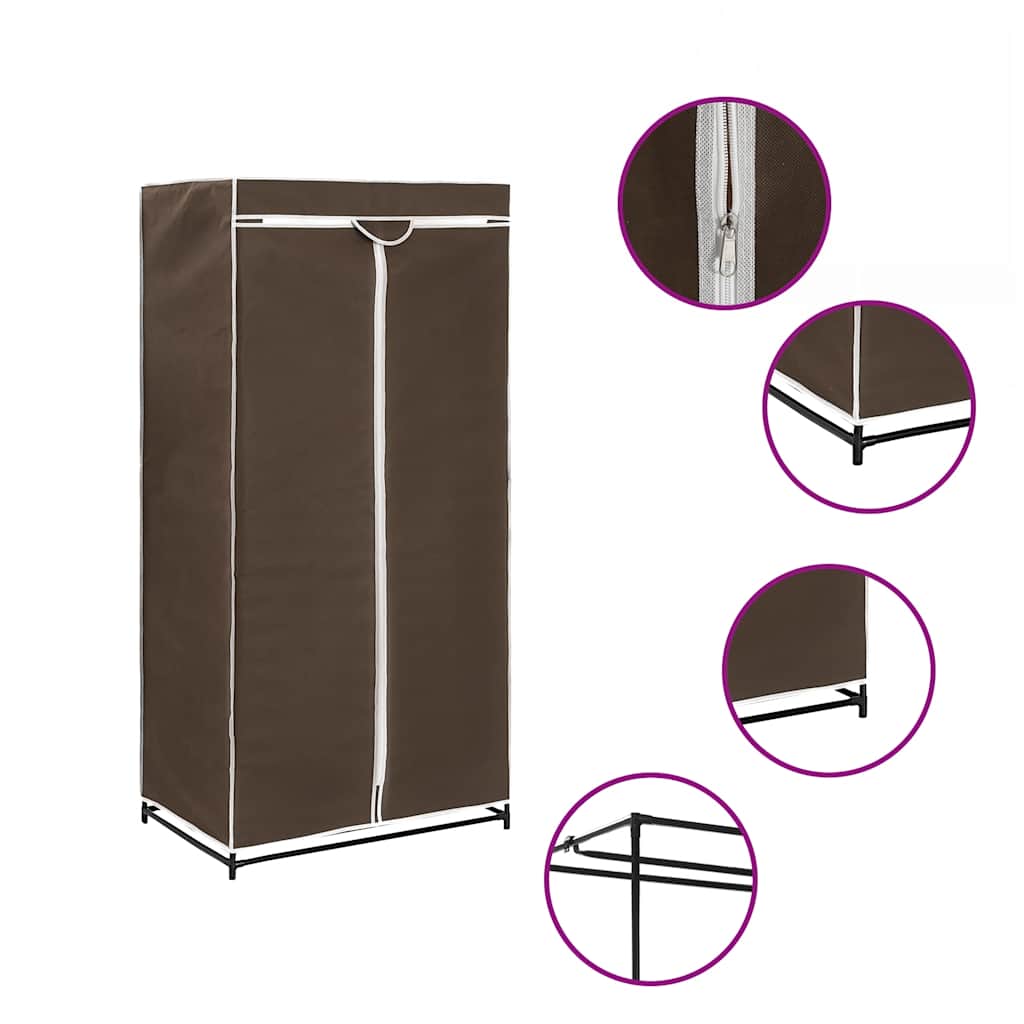 Garderobeskap 2 stk brun 75x50x160 cm