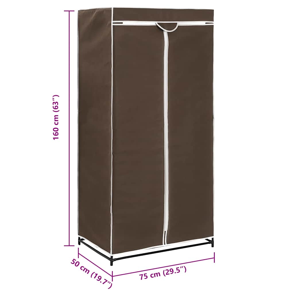 Garderobeskap 2 stk brun 75x50x160 cm