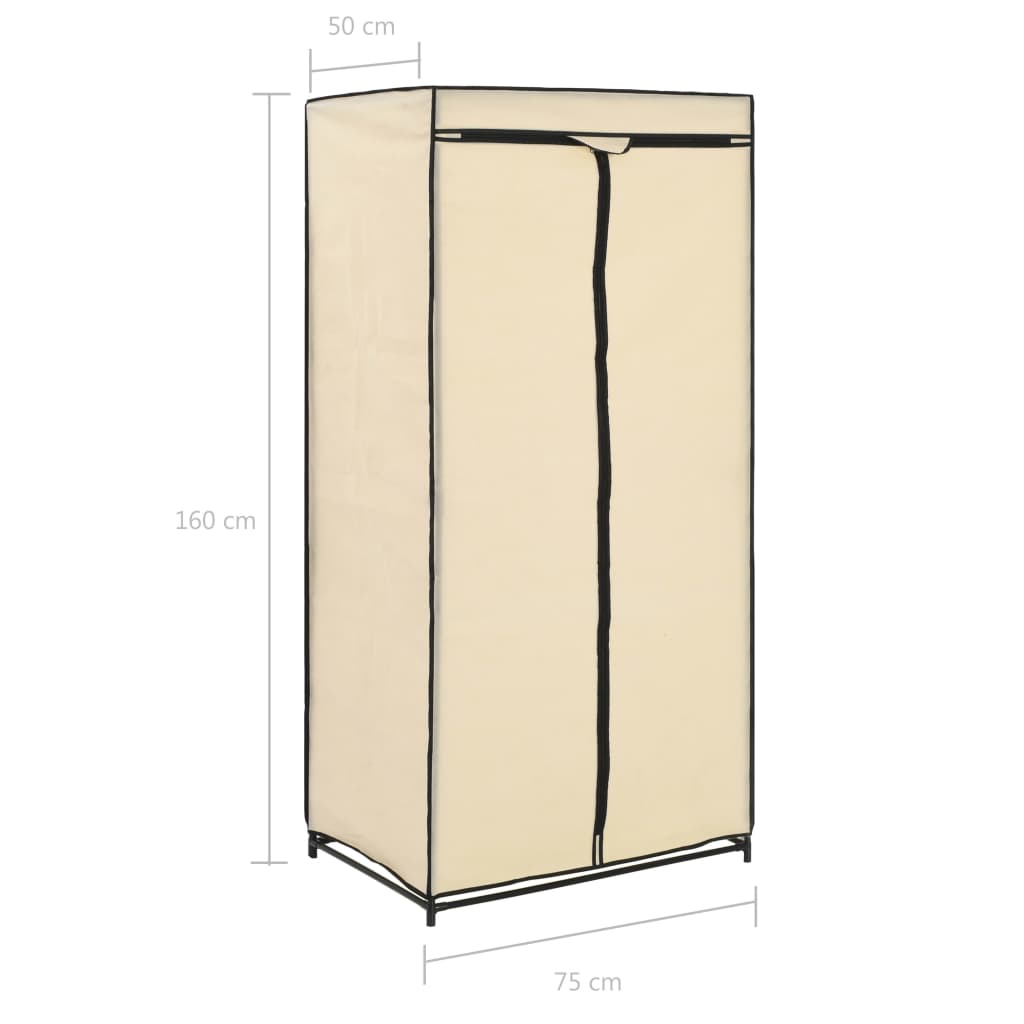 Garderobeskap 2 stk krem 75x50x160 cm
