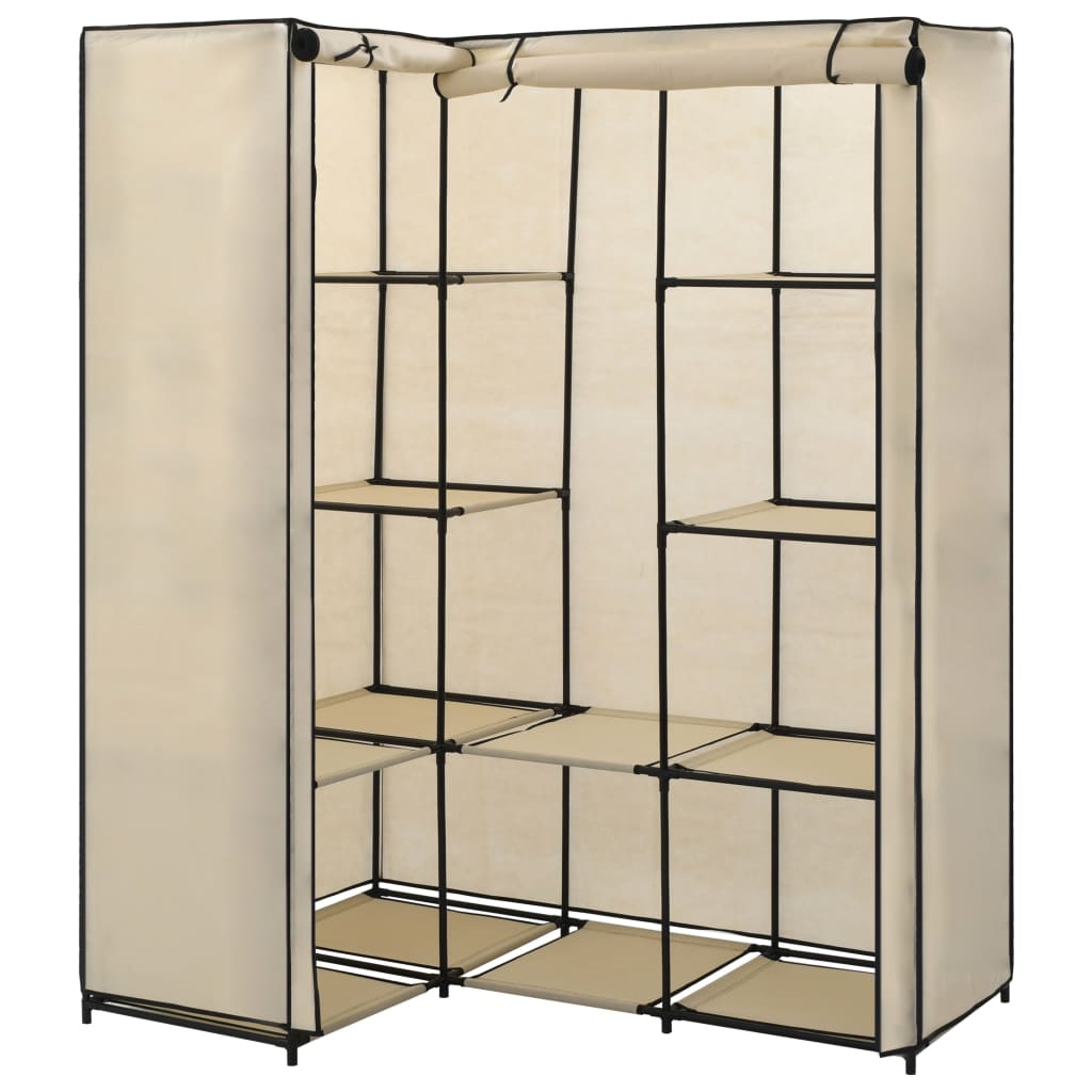 Hjørnegarderobe kremhvit 130x87x169 cm