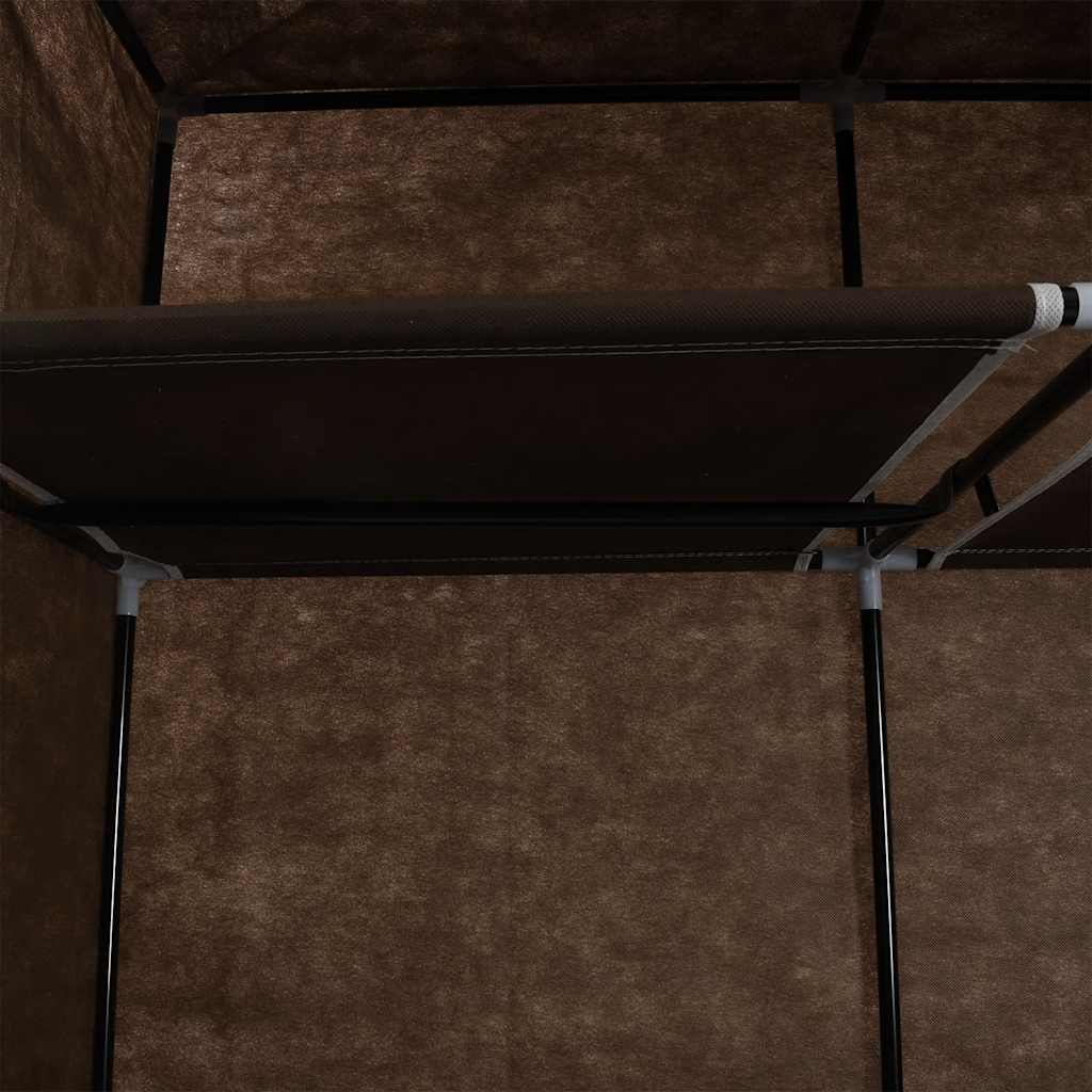 Garderobe med skap og stenger brun 150x45x175 cm stoff