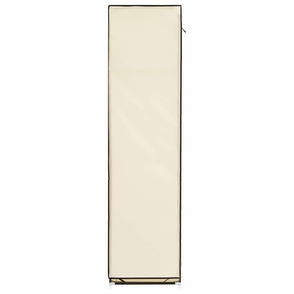 Garderobe med skap og stenger kremhvit 150x45x175 cm stoff