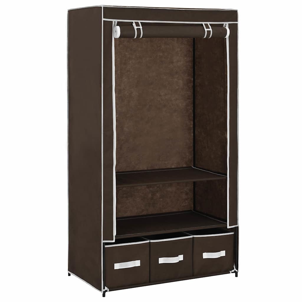 Garderobe brun 87x49x159 cm stoff