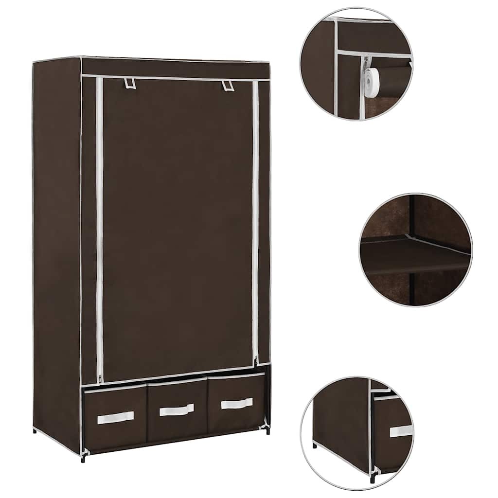 Garderobe brun 87x49x159 cm stoff