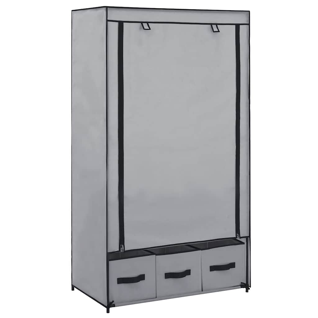Garderobe grå 87x49x159 cm stoff