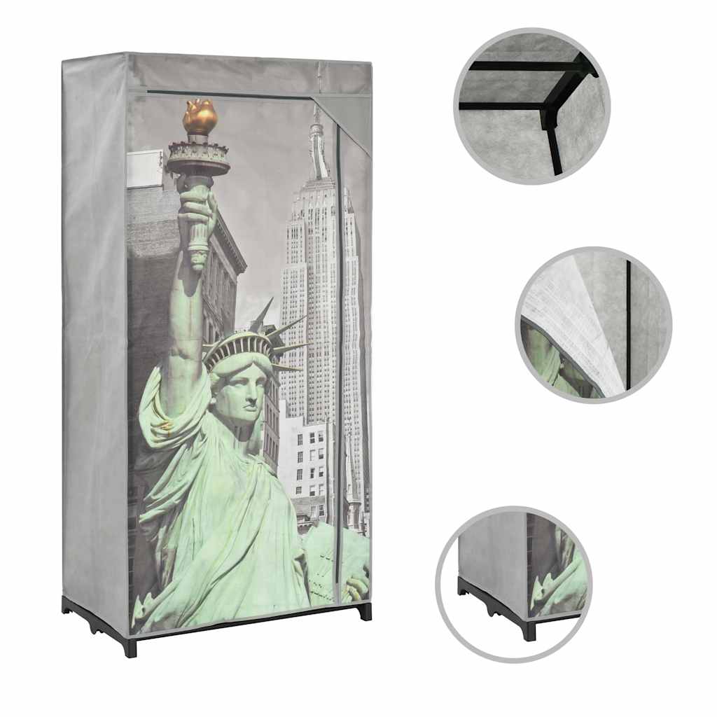 Garderobe New York 75x45x160 cm stoff