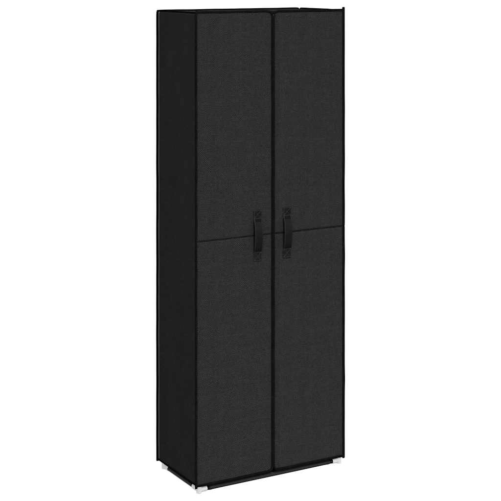 Skoskap svart 60x30x166 cm stoff