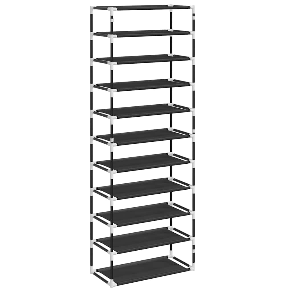 Skoskap svart 60x30x166 cm stoff