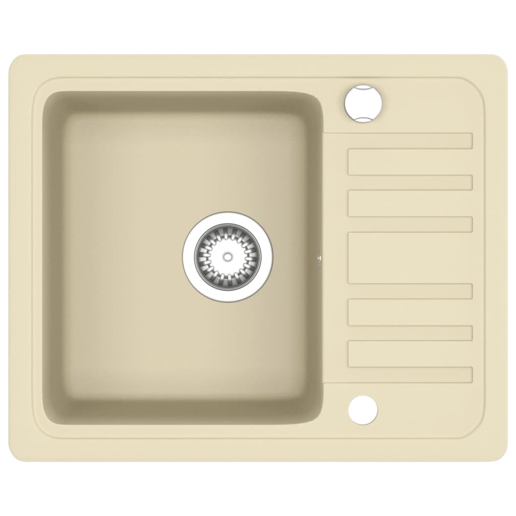 Kjøkkenvask enkel kum granitt beige
