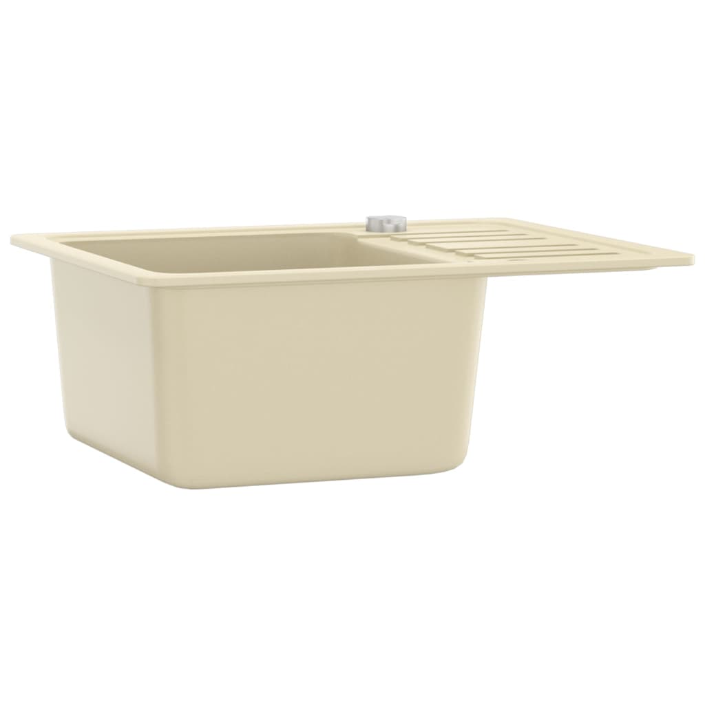 Kjøkkenvask enkel kum granitt beige