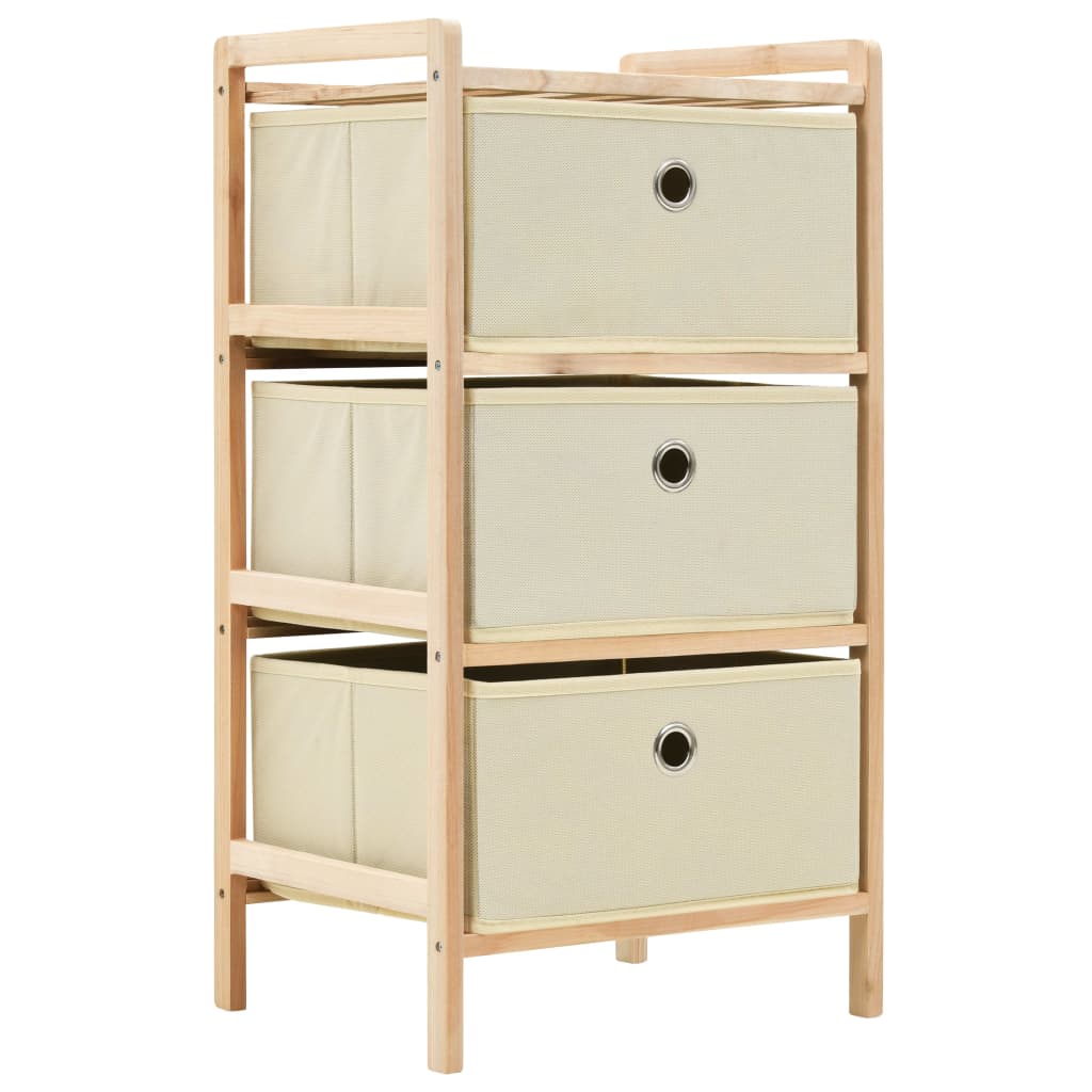 Oppbevaringshyller 2 stk med 3 stoffkurver beige sedertre
