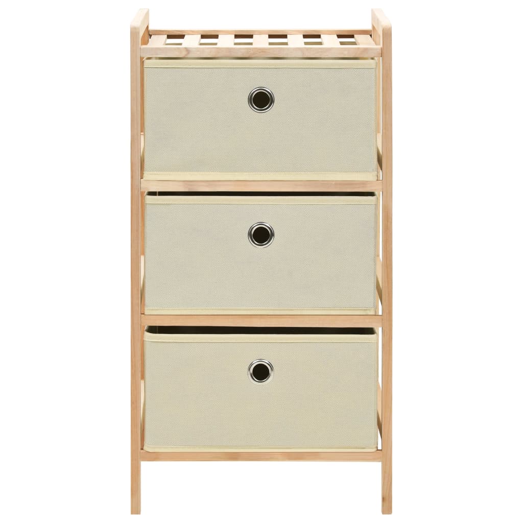Oppbevaringshyller 2 stk med 3 stoffkurver beige sedertre