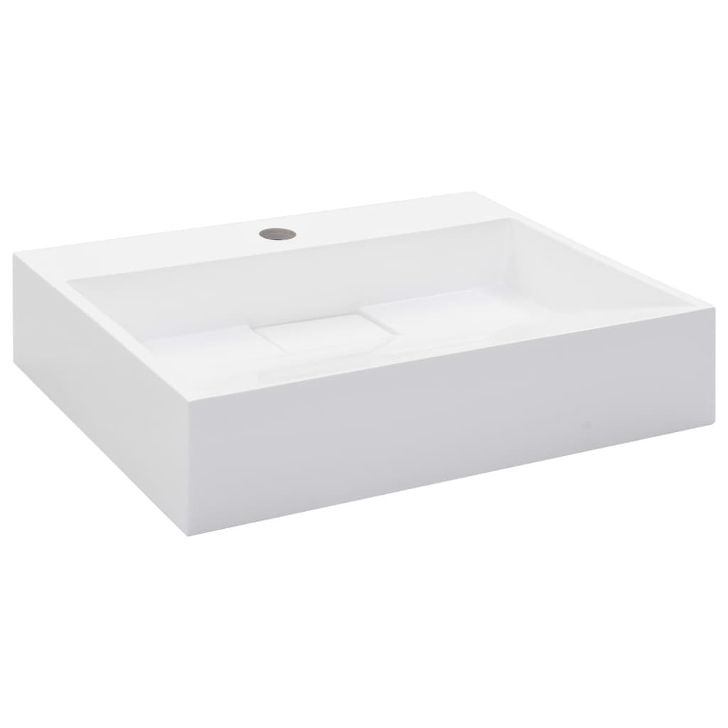 Vask 50x38x13 cm mineralstøpt/marmorstøpt hvit