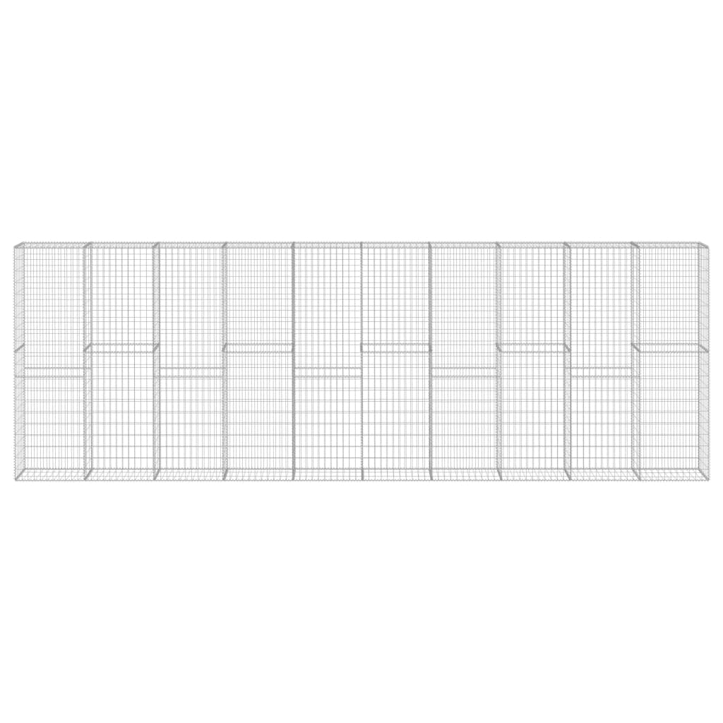 Gabion med topp- og bunndekke galvanisert stål 600x30x200 cm