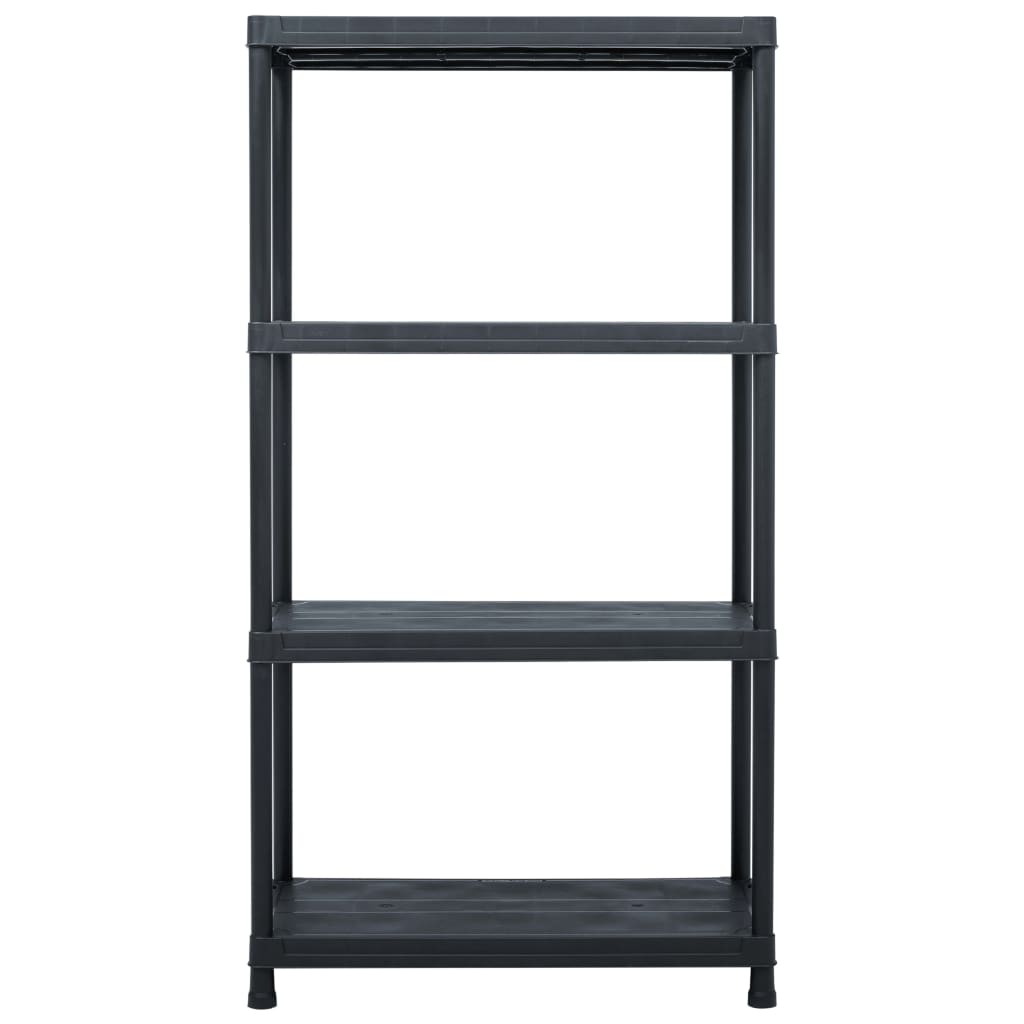 Oppbevaringshylle 2 stk svart 60x30x138 cm plast