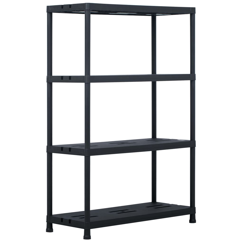 Oppbevaringshylle 2 stk svart 220 kg 90x40x138 cm plast